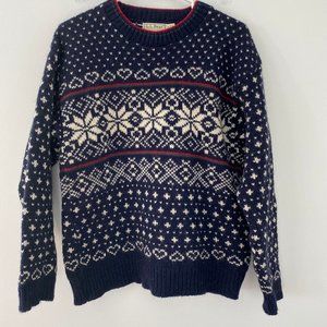 L.L. Bean Vintage Fair Isle Wool Blend Knit Sweater